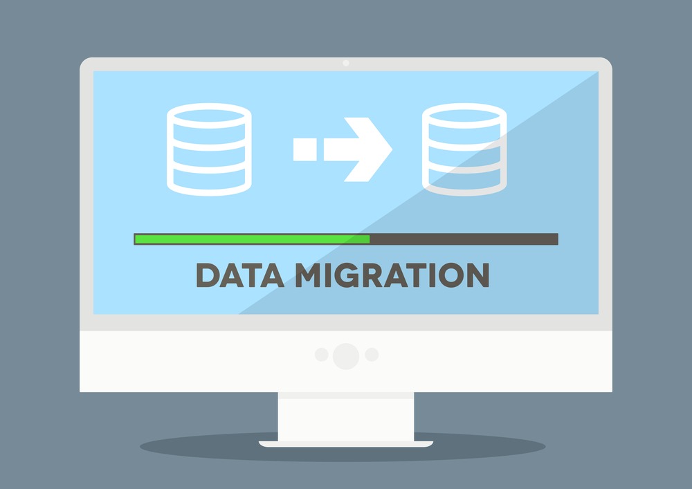 Data Migration on computer concept.