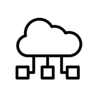 centralized cloud with interconnected devices or applications